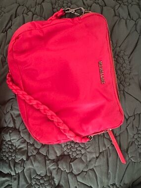 MZ Wallace Bright Pink Nylon Braided-Strap Crossbody